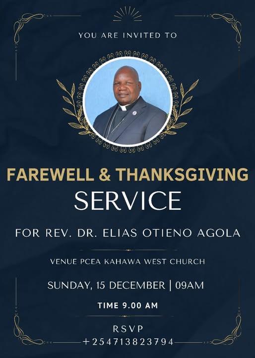 REV.DR. ELIAS O. AGOLA FAREWELL SERVICE